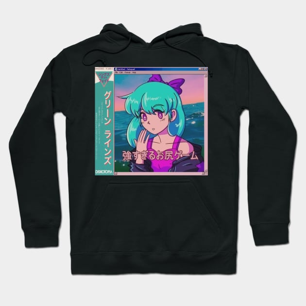 Vaporwave anime aesthetic retro vintage girl Hoodie by KinseiNoHime